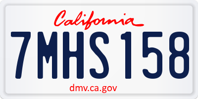 CA license plate 7MHS158