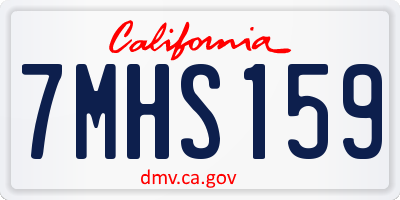CA license plate 7MHS159