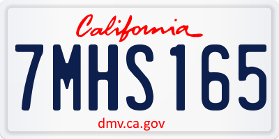 CA license plate 7MHS165