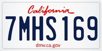 CA license plate 7MHS169