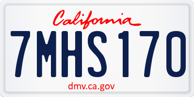 CA license plate 7MHS170