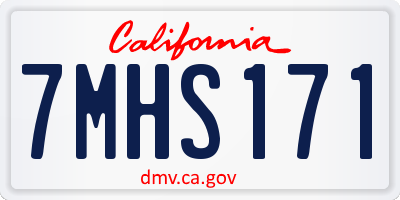 CA license plate 7MHS171