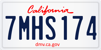 CA license plate 7MHS174