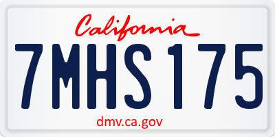 CA license plate 7MHS175
