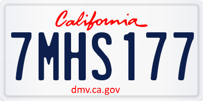 CA license plate 7MHS177