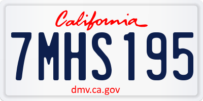 CA license plate 7MHS195