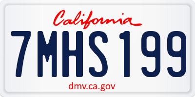 CA license plate 7MHS199