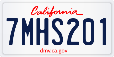 CA license plate 7MHS201