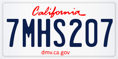 CA license plate 7MHS207