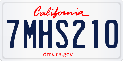 CA license plate 7MHS210