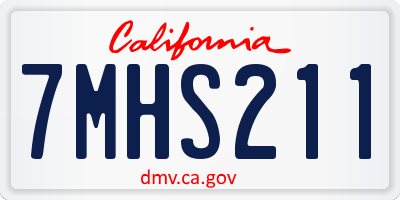 CA license plate 7MHS211