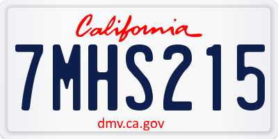 CA license plate 7MHS215