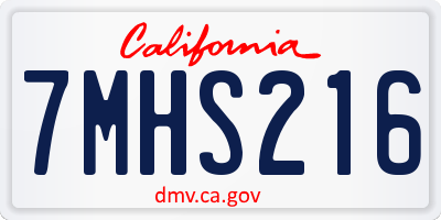 CA license plate 7MHS216