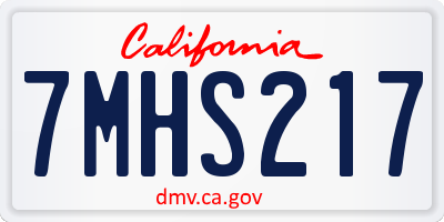 CA license plate 7MHS217