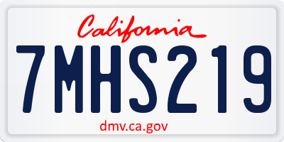 CA license plate 7MHS219