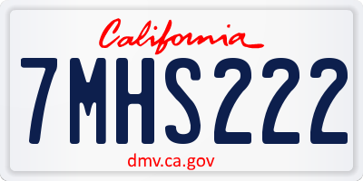 CA license plate 7MHS222