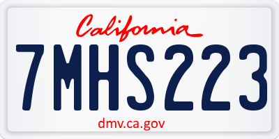 CA license plate 7MHS223