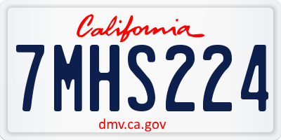 CA license plate 7MHS224