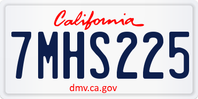 CA license plate 7MHS225