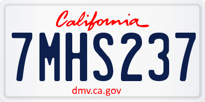 CA license plate 7MHS237