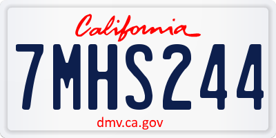 CA license plate 7MHS244