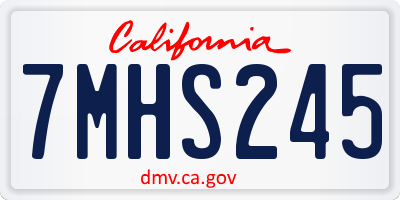 CA license plate 7MHS245