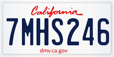 CA license plate 7MHS246