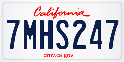 CA license plate 7MHS247