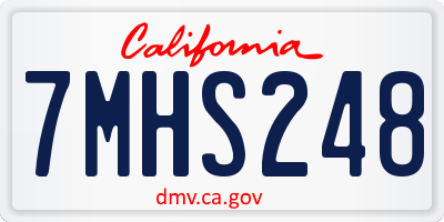 CA license plate 7MHS248