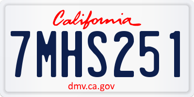 CA license plate 7MHS251