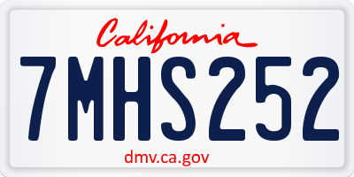 CA license plate 7MHS252