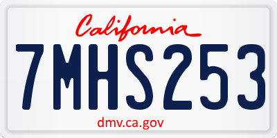 CA license plate 7MHS253