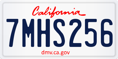 CA license plate 7MHS256