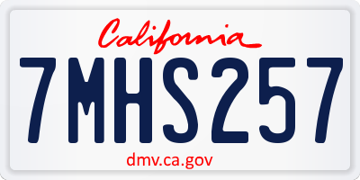 CA license plate 7MHS257