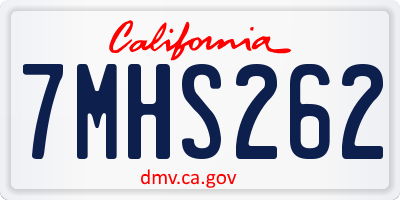 CA license plate 7MHS262