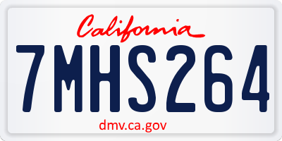 CA license plate 7MHS264