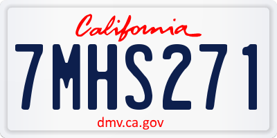 CA license plate 7MHS271
