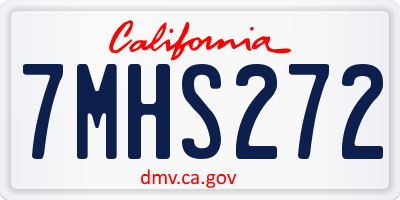 CA license plate 7MHS272