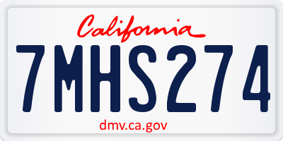 CA license plate 7MHS274