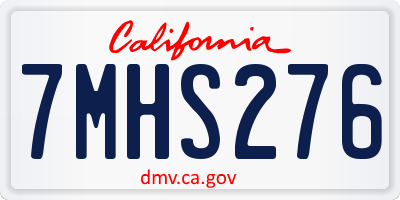 CA license plate 7MHS276