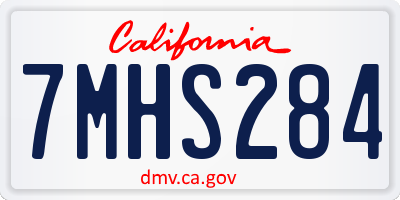 CA license plate 7MHS284