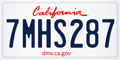 CA license plate 7MHS287