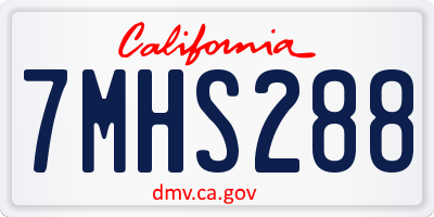 CA license plate 7MHS288