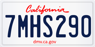 CA license plate 7MHS290