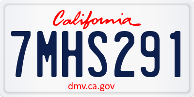 CA license plate 7MHS291