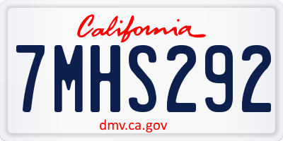 CA license plate 7MHS292