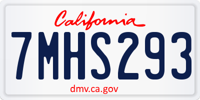 CA license plate 7MHS293