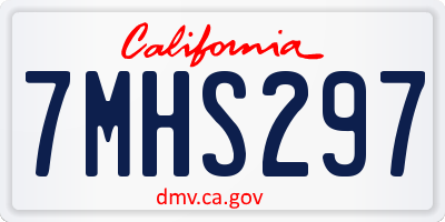 CA license plate 7MHS297