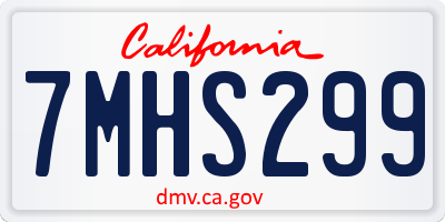 CA license plate 7MHS299