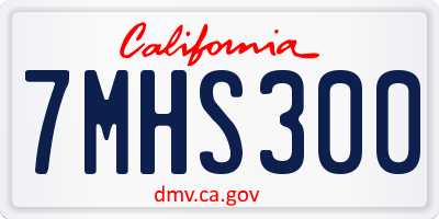 CA license plate 7MHS300